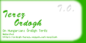 terez ordogh business card